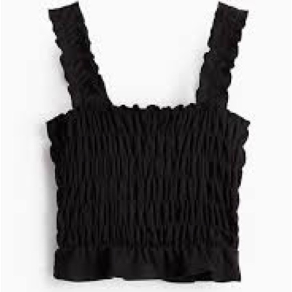 Zara Smocked Ruffled Crop Top - Picture 3 of 10